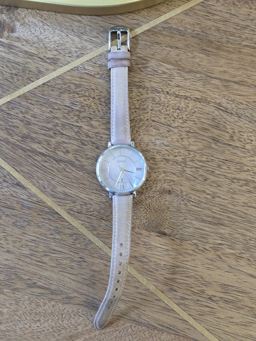 Fossil Nude Pink Leather Strap Watch